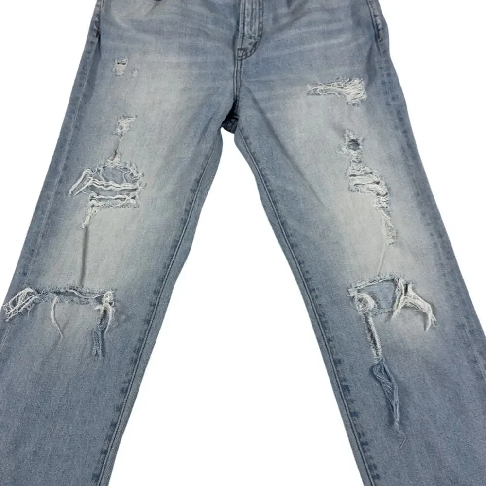 Madewell The Perfect Vintage‎ Jeans Distressed Crop Light Wash Size 28 TINY FLAW - Picture 2 of 11